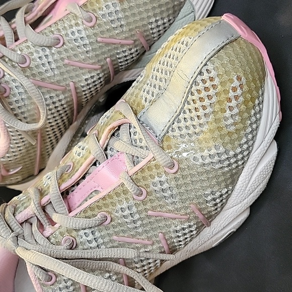 Aetrex Z593 Web Running Shoe Pink And Gray Size 6.5M Man Made Upper Sole - Picture 2 of 8